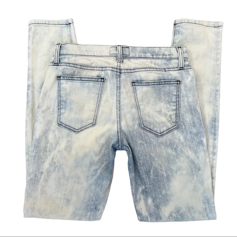 Current/Elliot The Ankle Skinny Cheville City Bleach Destroy Jeans Size 26 - Picture 6 of 16